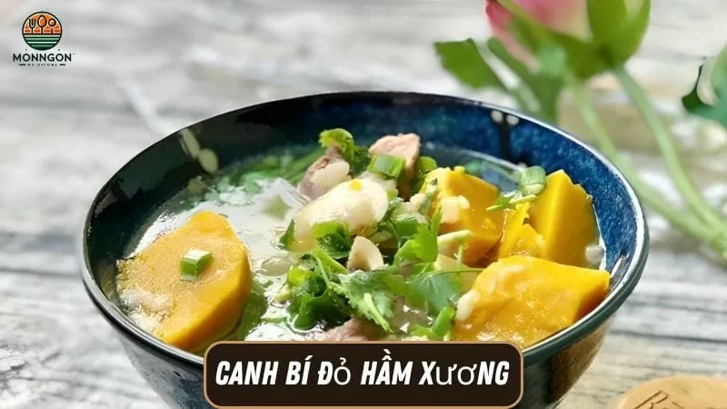 canh bí đỏ hầm xương