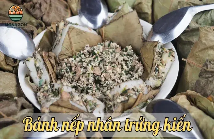 Bánh nếp nhân trứng kiến - Món ăn lạ mang đậm đà hương vị núi rừng