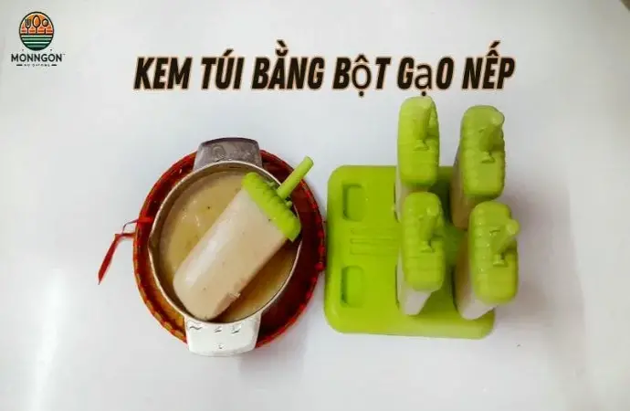 Hướng dẫn cách làm kem túi bằng bột gạo nếp tại nhà