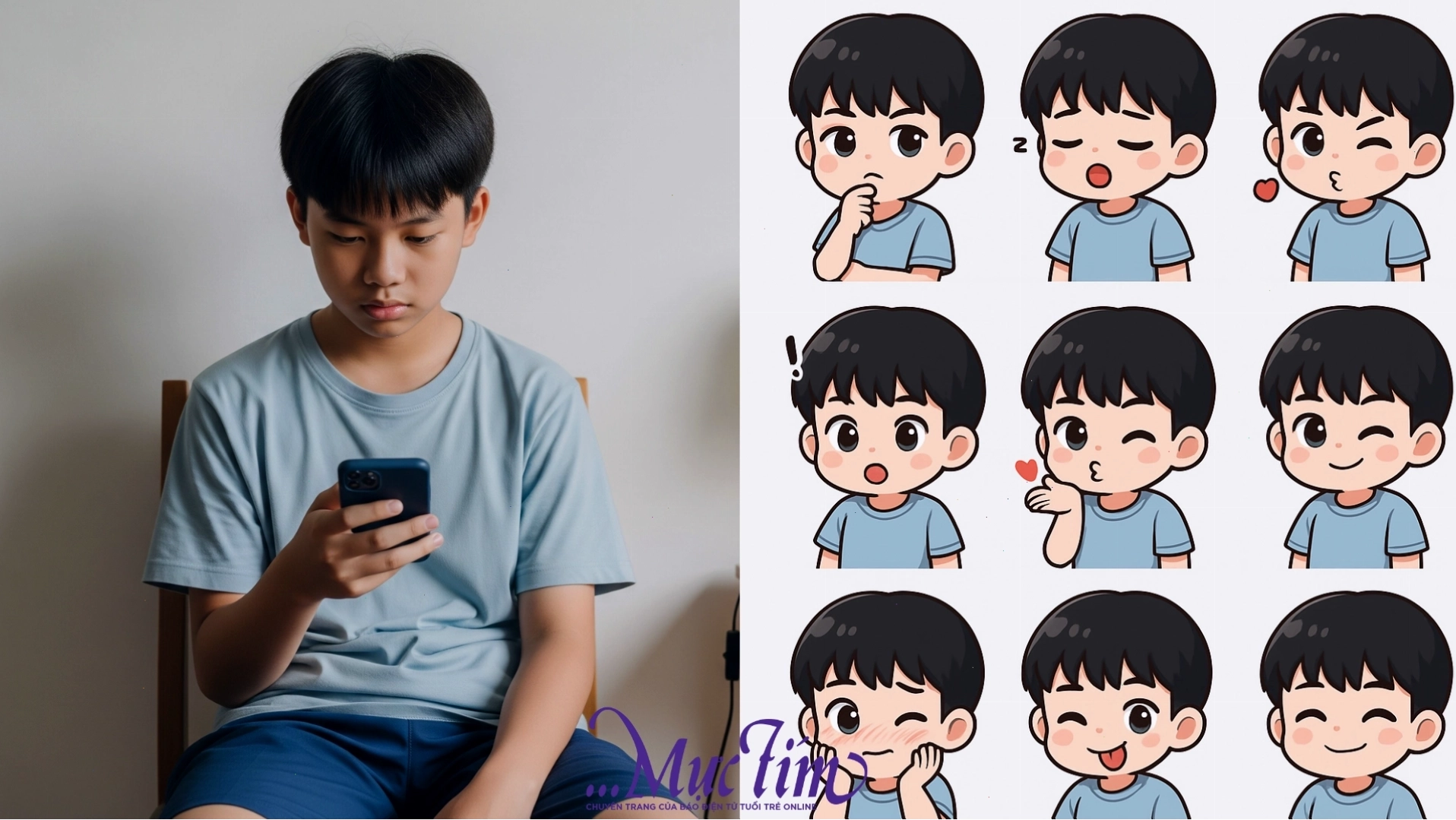 Thao tác chọn công cụ tạo hình ảnh trên điện thoại