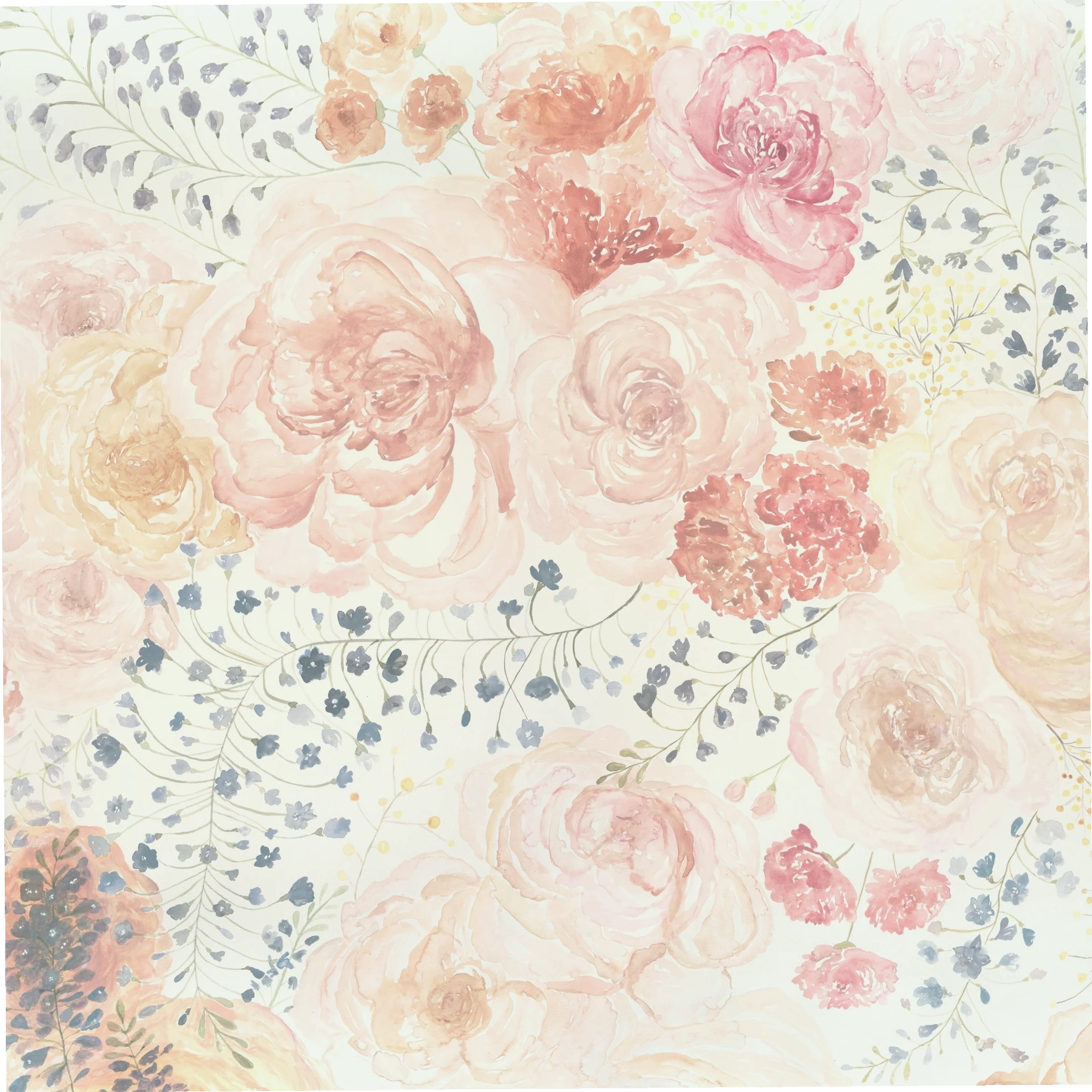 Wall Blush Pastel Posey Wallpaper adding soft floral elegance