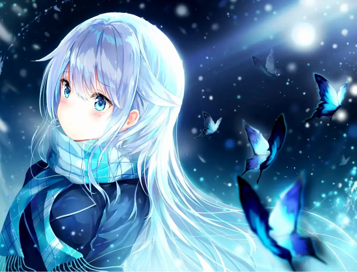 ảnh anime girl tóc bạch kim lạnh lùng