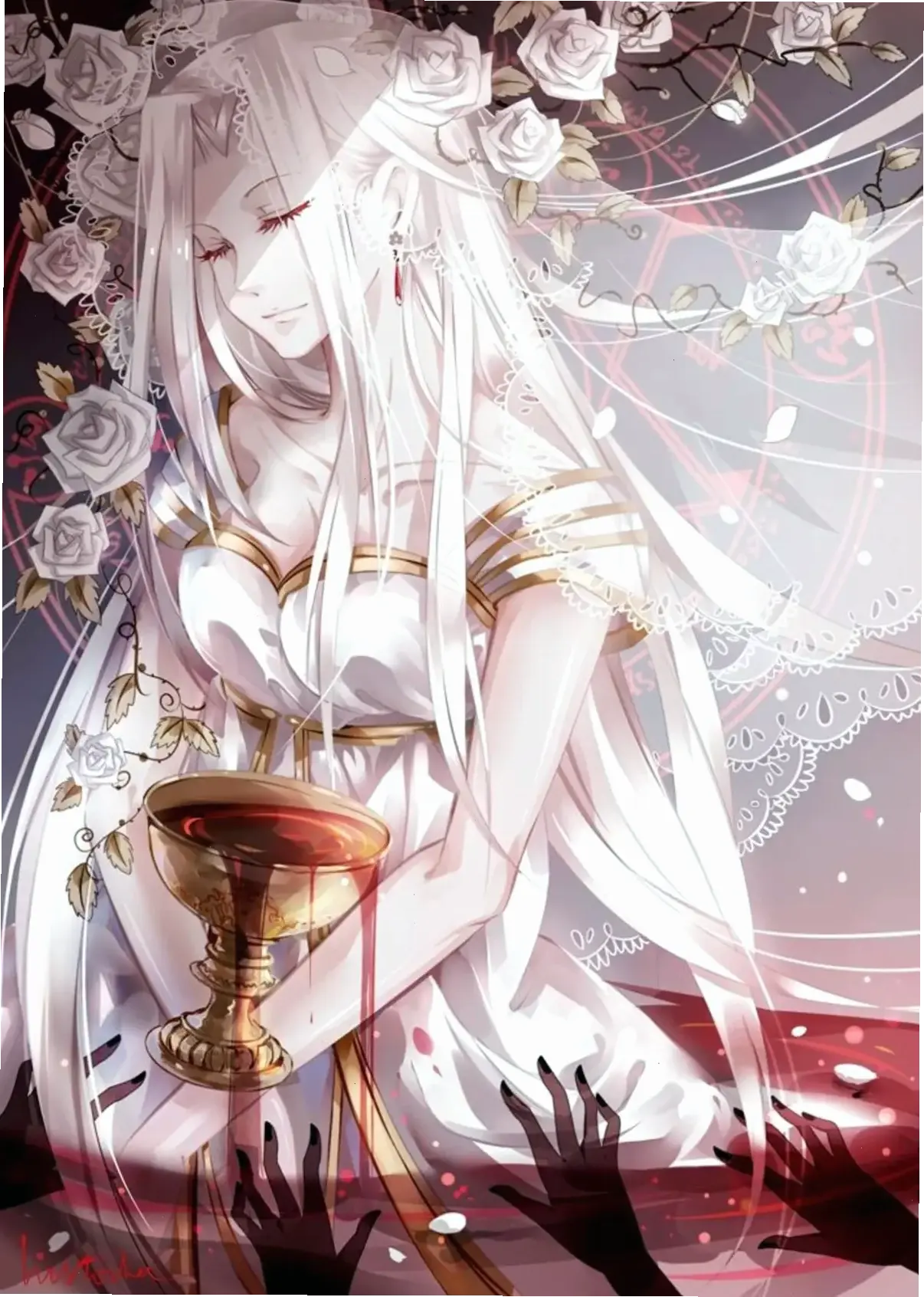 ảnh anime girl tóc bạch kim lạnh lùng